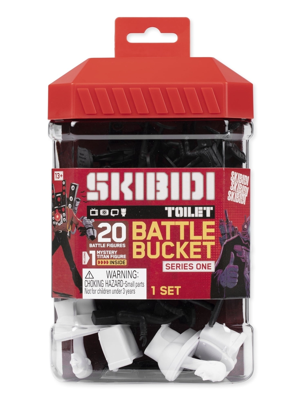 Skibidi Toilet Battle Bucket, 20 Battle Figures + 1 Mystery Titan Figure Toy NIB